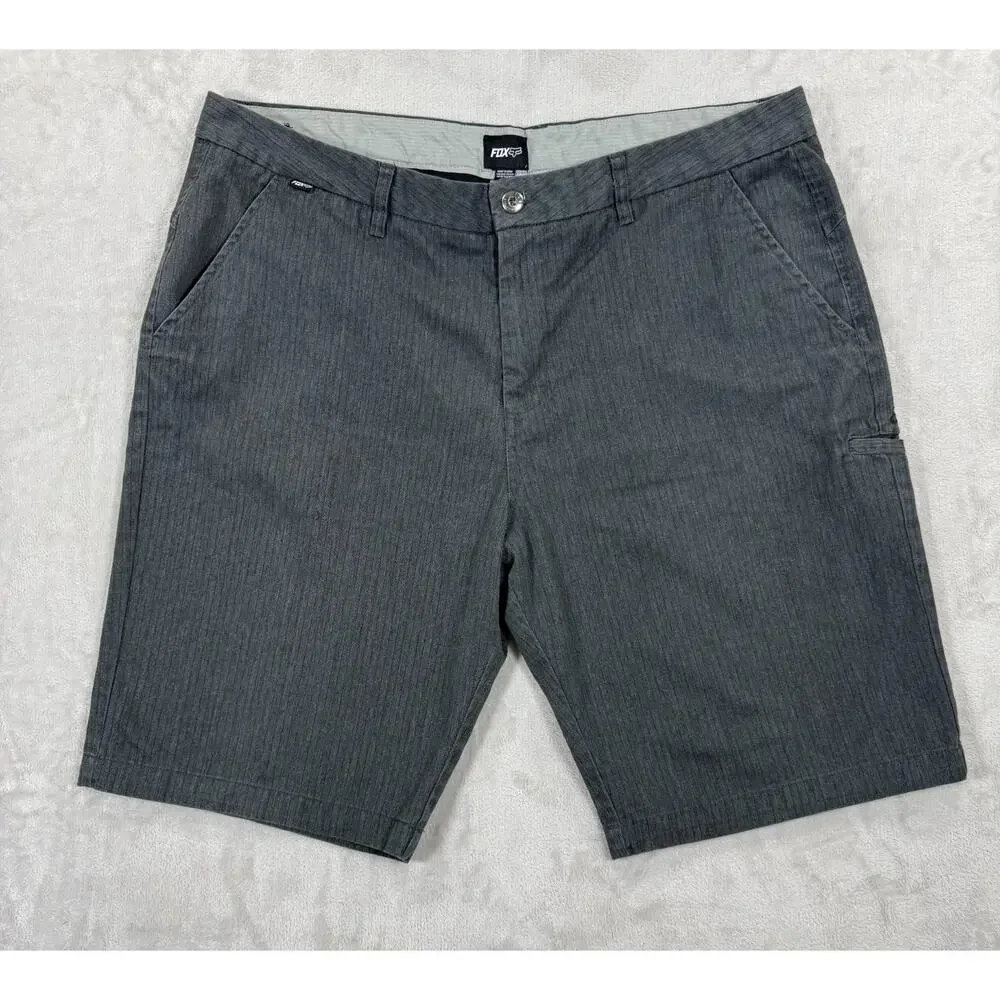 Fox Mens Shorts Size 40 Gray Pinstripe Chino Casual Flat Front Skate‎ Outdoor